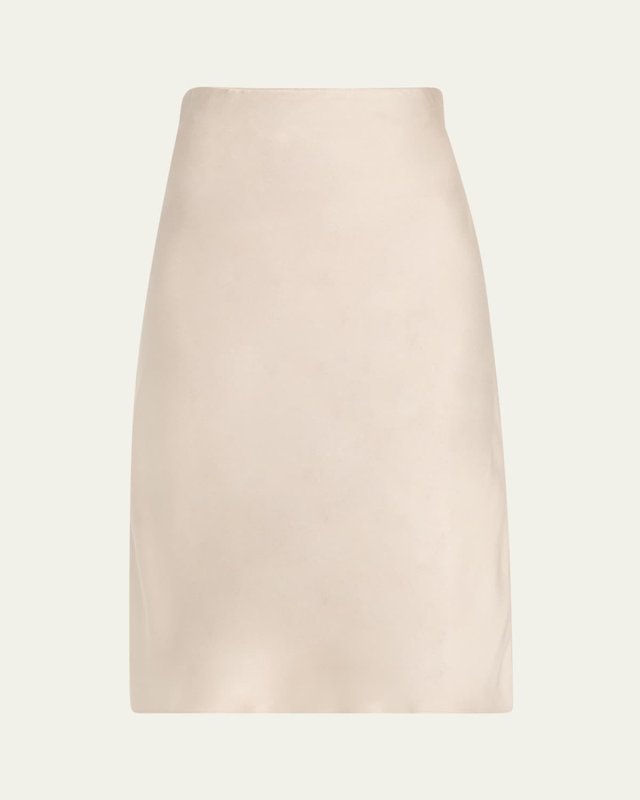 Bias Satin Midi Pull-On Skirt